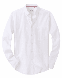 J.VER Oxford Herren Hemd Bügelfrei Regular Fit Hemd Langarm Casual Hemd aus Oxford Button Down Hemd Faltenfrei Freizeithemd mit Tasche XL Weiß