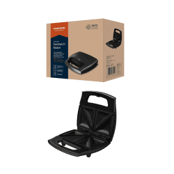 Grundig SWM2940 SWM 2940 Sandwichmaker, Schwarz-Metallic/Edelstahl Single