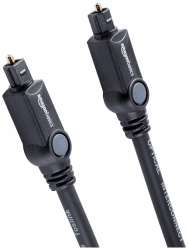 Amazon Basics Toslink Optisches Digital-Audiokabel, 1.8 m, Schwarz, Fernseher 1.8 m Single