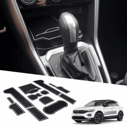 BIXUAN tROC 2024 kompatibel mit VW T-ROC 2018-2023 2024 Antirutschmatten Mittelkonsole Armlehne Gummimatten,Getränkehalter Matte, Bedienungslanze rutschfeste Türnaht 13 Stück Matten Weiss weiß