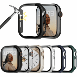 Lovmunia 6-Stück Hard Gehäuse mit Displayschutzfolie Kompatibel mit Apple Watch Series 10 46mm, Rundum PC Ultradünne Schutzhülle Eingebaut Kratzfest Gehärtetes Glas Schutzfolie für iWatch 10 46mm Schwarz/Klar/Polarstern/Silber/Blau/Grün 46mm