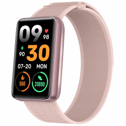 TOOBUR Fitness Tracker ohne App und Handy mit schrittzähler 1.57" Fitnessuhr mit Wasserdicht Pulsuhr mit Herzfrequenz Schlaftracker Pulsmesser Sportuhr mit 100 Sportmodi Fitness Armband Damen Herren Rosa-Nylon
