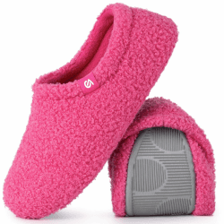 VeraCosy Damen Memory Foam Plüsch Hausschuhe Antirutsch Pantoffeln Mit Polarvlies-Futter 38/39 EU Nelke