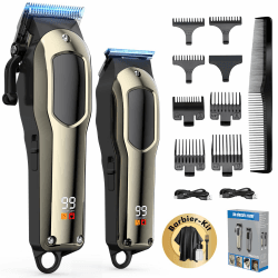 Singhere Haarschneidemaschine - Schnurloser Zero-Gap Trimmer für Männer, professionelles Trimmer-Set mit 7 Führungskämmen, wiederaufladbar, LED-Anzeige - Haarschneider-Set für Männer und Familie