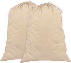 Wäschesack 2er-Set - 71 x 91 cm, 100% Baumwolle, strapazierfähiger Wäschesammlersack mit Kordelzug – 75 l extra groß faltbarer Wäschebeutel 71 x 91 cm 2 Pack