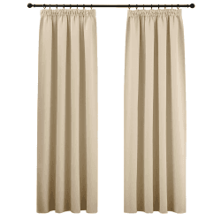 PONY DANCE Thermovorhang Kälteschutz Winter Wohnzimmer Vorhänge Beige Kräuselband 2er Set Verdunklungsvorhänge Kräuselband Gardinen Beige Blickdicht, H 245 x B 140 cm, Biscotti Beige H245 x B140 cm (2er Pack) Biscotti Beige