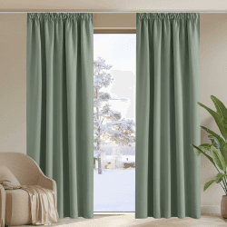 PONY DANCE Vorhang Blickdicht Kräuselband Extra Lange Gardinen und Vorhänge Wärmeisolierend 2er Set H 260 x B 140 cm Verdunklungsvorhänge Kräuselband Gardinen Wohnzimmer Modern, Salbeigrün H260 x B140 cm (2er Pack) Salbeigrün