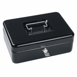 NEU!! SAX Geldkassette 25x18x9 cm, Münzeinsatz, SCHWARZ B 25 x H 9 x T 18 cm Schwarz