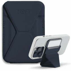 MOFT Magnetischer Handy Wallet Ständer, Veganem Leder Kartenhalter Stand Kompatibel mit Magsafe iPhone 16 15 14 13 12 Serie, 3 Betrachtungswinkel Tiefes Blau