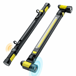 LED Werkstattlampe, ETOOLAB LED Arbeitsleuchte, 5200 mAh, Echte 1200lm, Motorraumleuchte mit Magneten, Baustrahler, 360°Haken, Anwesenheits-Sensor, für Camping, Baustelle,Garage Gelb