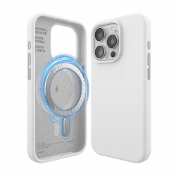 elago Magnetische Silikonhülle Kompatibel mit iPhone 15 Pro Hülle, Kompatibel mit MagSafe Alles Zubehör, Integrierte Magnet, Premium Silikon, Ganzkörper Schutzhülle [5 Lagige Struktur] (Weiß) iPhone 15 Pro Weiß