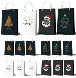 12 XXL Weihnachtstaschen Geschenktaschen Geschenktüten für Weihnachten: Weihnachtstüten ideal für Geschenkverpackungen für Geschenke