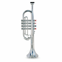 Bontempi 32 4231 Trompete mit 4 farbigen Tasten/Noten, Silber 42 cm