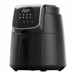 Midea Heißluftfritteuse 4L XL Air Fryer mit LED-Touchscreen, [35-200°C|8 Kochfunktionen|Spülmaschinenfest|41 Rezepte]Backen, Grillen, Auftauen, Schüttelalarm HeatXpress Technologie 90% weniger Öl