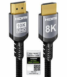 Sniokco 10K 8K HDMI 2.1 Kabel 5Meter, Zertifiziert 48Gbps Ultra High Speed HDMI® Kabel 0.01ms 4K 240Hz 165Hz 120Hz 8K 60Hz eARC Netflix HDCP 2.3 2.2 DTS:X HDR10+ TV Monitor Projektor Roku PS5 X-box 5 Meter
