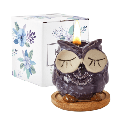 Kinforse Duftkerzen, Geburtstagsgeschenke, Eulen-Geschenke für Frauen, Lavendelkerze… Lavender