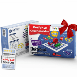 noDNA Elektronik Baukasten Kinder - 300 Experimente für Kinder ab 8 Jahren, Elektrobaukasten für Kinder ab 8 Jahre, Lernquiz & bebilderte Anleitung – Weihnachten Geschenke für Kinder Geschenke **Kinder**