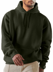 JMIERR Hoodie Herren Freizeit Pullover mit Taschen 2024 Winter Warm Langarm Kordelzug Sweatshirt Männer Baumwolle Kapuzenpullover XXL A Grün
