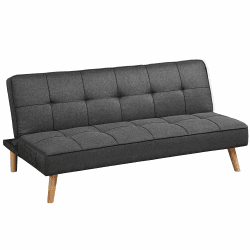 VASAGLE Schlafsofa, Schlafcouch, Bettsofa, Bezug aus Baumwoll-Leinen-Mischgewebe, Holzbeine, 175 x 83 x 76 cm, klappbar, Ausklappsofa, für Wohnheim, kleine Räume, grau LCS701G01 Grau Ausklappsofa