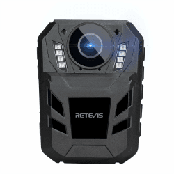 Retevis RT77B Bodycam, Polizeikamera 1440P 4000mAh FHD-Körperkamera, Tragbare IP54-Videokamera mit IR-Nachtsicht, Tragbare 170° -Mini Körper Kamera für Polizei (Schwarz, 32 GB) 32GB