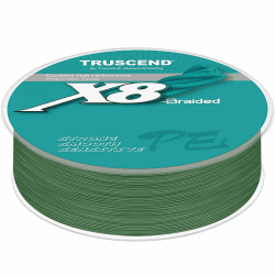 TRUSCEND Geflochtene Angelschnur 8fach, Angelzubehör Angelschnur geflochten glatt und ultradünn, PE Braided Fishing Lines, Angelsehne, Angel Schnur 300m & 500m 50 LB (300 yards) Grün
