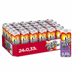 Mezzo Mix zero - prickelnd-erfrischendes Mischgetränk aus Cola und Orange ohne Zucker und ohne Kalorien - Softdrink in stylischen Einweg Dosen (24 x 330 ml)