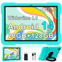 Tablet Android 14 Tablet 10 Zoll mit 5G WiFi 6 Octa-Core, Kinder Tablet 20GB RAM+128GB ROM (TF 1TB), Tablet Widevine L1, Tablet für Kinder Parental Controls,6000mAh,Bluetooth 5.0, Tablet Kinder Green Grün-28