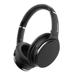 Srhythm NC25 Noise Cancelling Kopfhörer Bluetooth 5.3 Kabellos, 50H Wiedergabe Schnellladung, Verbindung von 2 Geräten, Superleicht Over Ear ANC Headphones mit Mikrofon, Spiel/Transparenz-Modus Schwarz