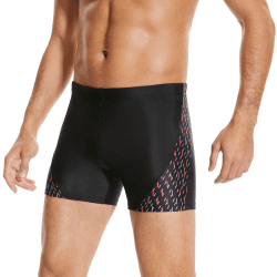 WHCREAT Herren Badehose Sport Schwimmhose Badeshorts Beachshorts Chlor Resistent L 213005-schwarzrot
