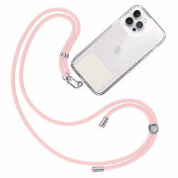 TBOC Band Handykette Schlüsselband Kette Handyschnur [Hellrosa]Zum Aufhängen Nacken Umhängen Universal für Handy mit Pad [Weiß Ice] Handyband Patch Karabiner Handy Lanyard Schlüsselbänder