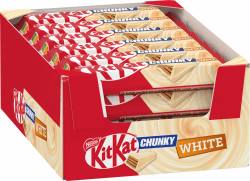 Kitkat NESTLÉ KITKAT CHUNKY White Schokoriegel, Knusper-Riegel mit weißer Schokolade & knuspriger Waffel, 24er Pack (24 x 40g) Weiße Schokolade 40 g (24er Pack)