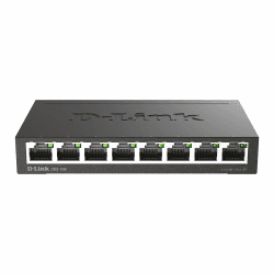 D-Link DGS-108 8-Port Layer2 Gigabit Switch (bis zu 2000 Mbit/s Datenübertragung pro Port, Non-Blocking-Architektur, lüfterlos, Metallgehäuse) schwarz 8 Ports| 8x 1G