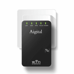 WLAN Verstärker Repeater 300Mbit/s 2,4GHz, Mini Compact Verstaerker Range Extender Mit WAN/LAN-Port,WPS Taste, Kompatibe Allen Geräte-Für maximale Abdeckung zum Haus, Garten, Garage