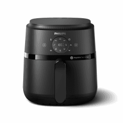Philips Airfryer 2000-Serie 4,2L - Digitaler Touchscreen, 13 Garoptionen, 9 voreingestellte Funktionen, bis zu 90% weniger Fett mit RapidAir Technologie, 1500W Leistung, Schwarz (NA229/00) 4,1L - ohne Fenster