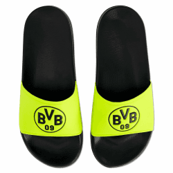 Borussia Dortmund Unisex – Erwachsene BVB Badeschlappen Neon 41/42 Schwarz