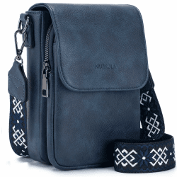 MUIIKOLA Handytasche zum Umhängen，RFID-Blockierung große Kapazität Handy Umhängetasche Damen Leder，Handytasche mit Geldbörse zum Umhängen，umhängetasche damen Breiter Gurt abnehmbarer Schultergur Z-blackblue