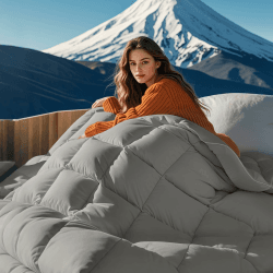 BEDSURE Daunendecke 155x220 Winter Bettdecke- Federbettdecke Öko-Tex Zertifikat, Warm Winterdecke 90% Daunen und 10% Federn 1080 gr. Füllung, Daunen Steppdecke Grau 03grau - Warme Daunendecke (90 Daunen / 10 Federn) 155 x 220 cm