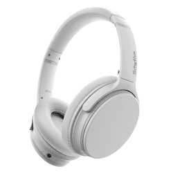 Srhythm NC25 Noise Cancelling Headphones Bluetooth 5.0,Lightweight Wireless Headset Over-Ear with Low Latency Game Mode,50H Playtime,Memory Protein Ear Cups Nebel Weiß