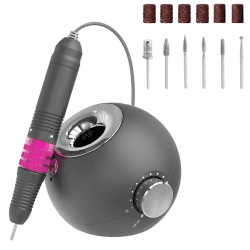 Elektrische Nagelfräser für Gelnägel , 35000 U/Min Wiederaufladbare Nagelfeile für Acrylnägel, Kallus, Nagelhaut Entfernen, Anfänger DIY, Nagelstudio, 6 in 1 Nagelpflege Maniküre Pediküre Set -Grau Grau-wiederaufladbar