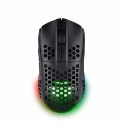 Trust Gaming GXT 929 Helox Kabellose Gaming Maus, Ultraleichte Maus 75g, 80h Dauerbetrieb, 2,4-GHz-Mikro-USB-Empfänger, Einstellbare DPI (800-4800), 6 Programmierbare Tasten, Gaming PC MMO - Schwarz Helox - kabellose - 4800 DPI Schwarz