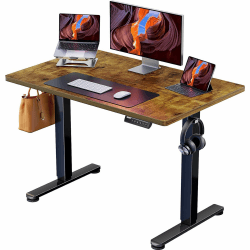 ErGear Höhenverstellbarer Schreibtisch 100 x 60cm Schreibtisch Höhenverstellbar Elektrisch Ergonomischer Steh-Sitz Tisch Computertisch für Heimbüro mit 4 Memory-Steuerung (Vintagebraun) 100*60 cm Vintage Brown