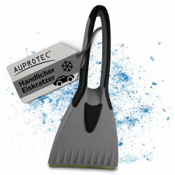 AUPROTEC Eiskratzer Messing – 2K / Eiskratzer Auto Messingklinge & Rutschfester Softgriff/Scheibenkratzer Auto/Schneekratzer Auto/Scheibenkratzer Winter/Eisschaber Auto - Grau