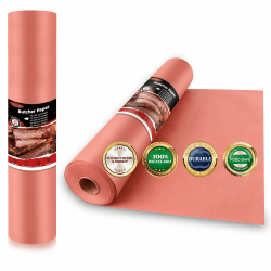 Tikxlafe Metzgerpapier Pink, BBQ Kraftpapier 45cm x 15m das Original Metzger-Papier für Grill, Smoker, Fischfleisch, Grill,perfektes Kochen von saftigem 45cm×15 Meter Roll
