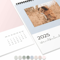 Fotokalender 2025 zum selbstgestalten (Bastelkalender 2025 im A4 Format) - DIY Kalender zum selber gestalten von Januar bis Dezember mit Ferienübersicht - Ideal als Geschenk - Pastell PASTELL 2025