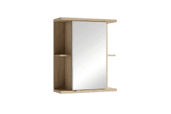 byLIVING Spiegelschrank Nebraska/Sonoma Eiche-Optik hell-braun/Badschrank mit Spiegeltür / 1-türiger Spiegel Hängeschrank/Badezimmer/Bad-Spiegel/viel Stauraum/B 60, H 70, T 25 cm
