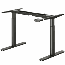 MAIDeSITe EL2 Pro Art Höhenverstellbarer Schreibtisch Gestell, Ovaler Beindesign Elektrisch höhenverstellbares Tischgestell Dualmotor Traglast 180kg mit 4 Memory-Steuerung und Kollisionschutz Funktion Schwarz