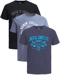 JACK & JONES Herren 3er-Set T-Shirts aus Baumwolle 3XL Slim-fit Mix Opt 4
