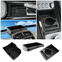 [3 Stück] CDEFG Kompatibel mit Dacia Spring Electric EV 2021-2023 2024 Mittelkonsole Organizer Aufbewahrungsbox Spring EV Aufbewahrung Auto Center Console Spring 2024 Zubehör Organizer 3-stück Schwarz