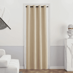 PONY DANCE Gardinen Kinderzimmer Türvorhang 1 Stück H 210 x B 132 cm Blickdichte Vorhänge mit Ösen Thermovorhang Curtain Verdunkelungsvorhang Wohnzimmer, Biscotti Beige H210 x B132 cm (1er Pack) Biscotti Beige
