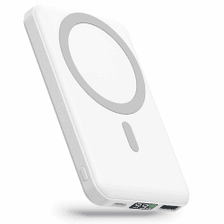 YAGOPAL MagSafe PowerBank 10000mAh Wireless Power Bank Magnetische 22.5W PD Schnelles Laden mit LED-Display und USB-C Ladekabel Akkupack für iPhone 16/15/14/13/12/Mini/Pro/Pro Max Weiß